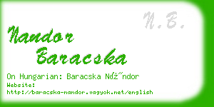 nandor baracska business card